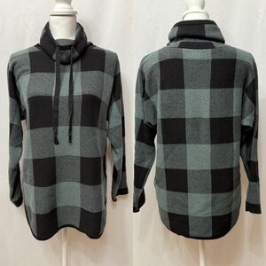 Plaid Cowl Neck Sweater